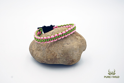 Paracord katten halsband Roze groen S