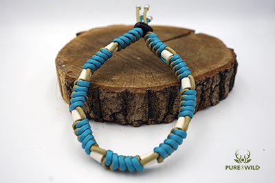 Pure & Wild Anti Teken Vlooien Honden Halsband Blauw Goud L