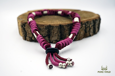 Pure & Wild Anti Teken Vlooien Honden Halsband Roze Burgundy L