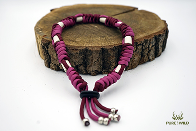 Pure & Wild Anti Teken Vlooien Honden Halsband Roze Burgundy L