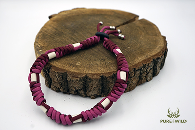 Pure & Wild Anti Teken Vlooien Honden Halsband Roze Burgundy L