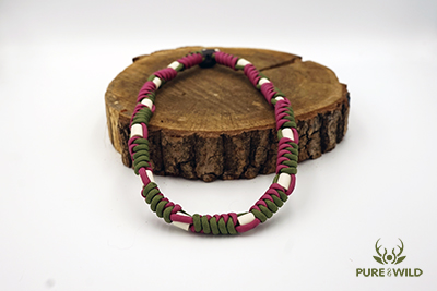 Pure & Wild Anti Teken Vlooien Honden Halsband Roze Groen XXL