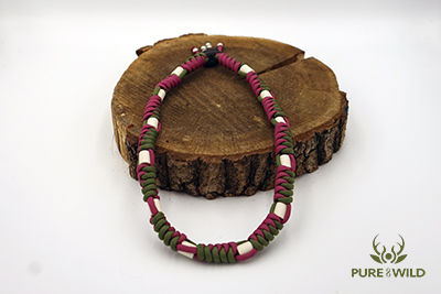 Pure & Wild Anti Teken Vlooien Honden Halsband Roze Groen XXL