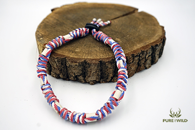 Pure & Wild Anti Vlooien Teken Honden Halsband Rood Wit Blauw L