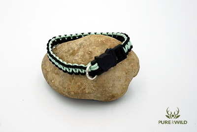 Pure & Wild Katten Halsband Zwart Groen L