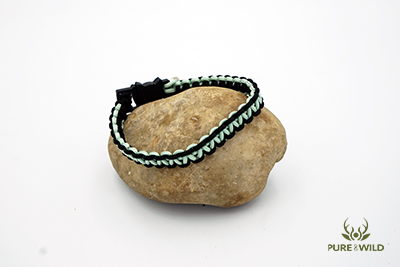 Pure & Wild Katten Halsband Zwart Groen L