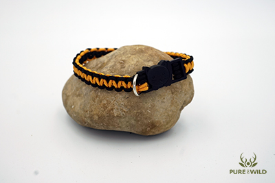 Pure & Wild Katten Halsband Zwart Oranje L