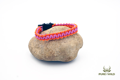 Pure & Wild paracord katten halsband Oranje Roze S