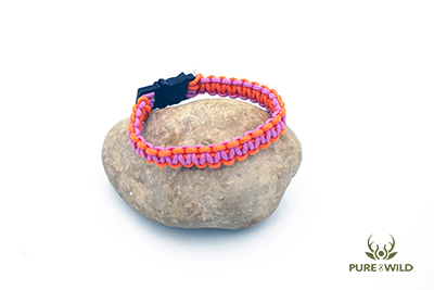 Pure & Wild paracord katten halsband Oranje Roze S