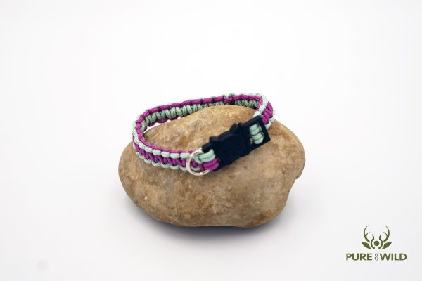 Puur & Wild Katten Halsband Groen Roze S